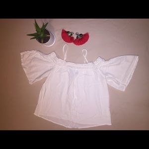 Forever 21 White Off Shoulder Dress Size:S
